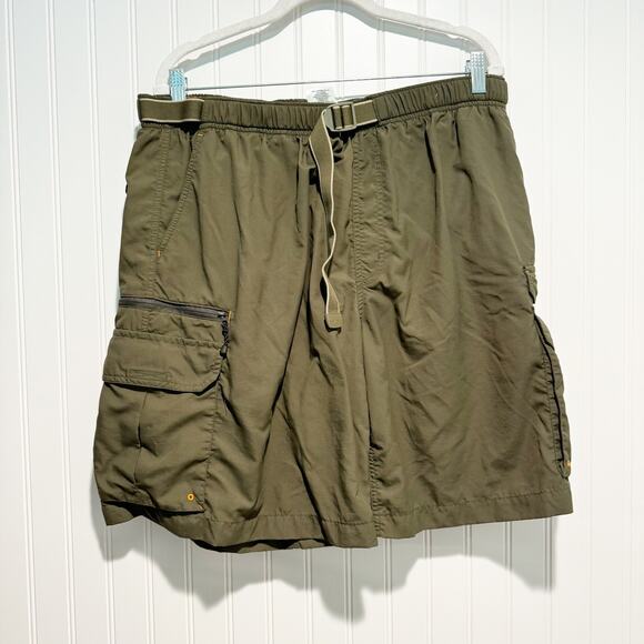 Columbia Other - Columbia Olive Green Nylon Belted Cargo Shorts Mesh Lined Mens XL
